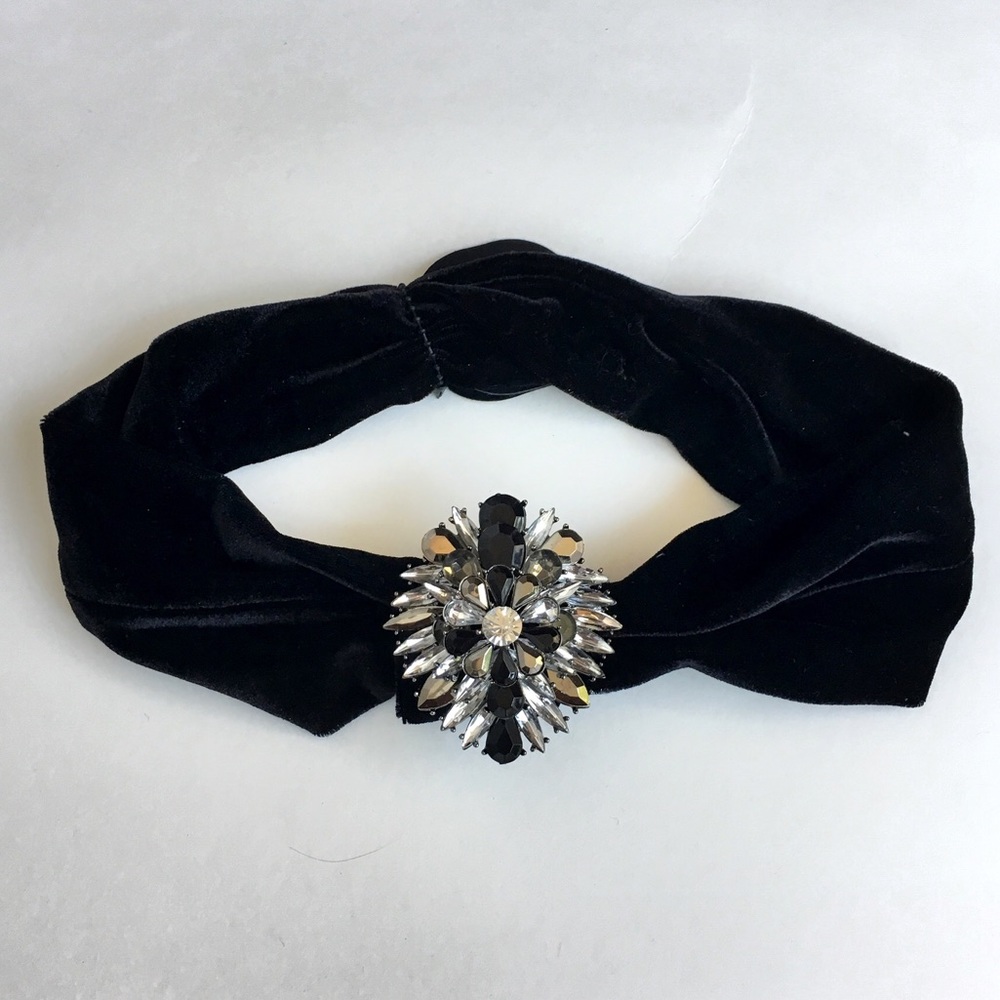 Topshop Rhinestones Velvet Headband